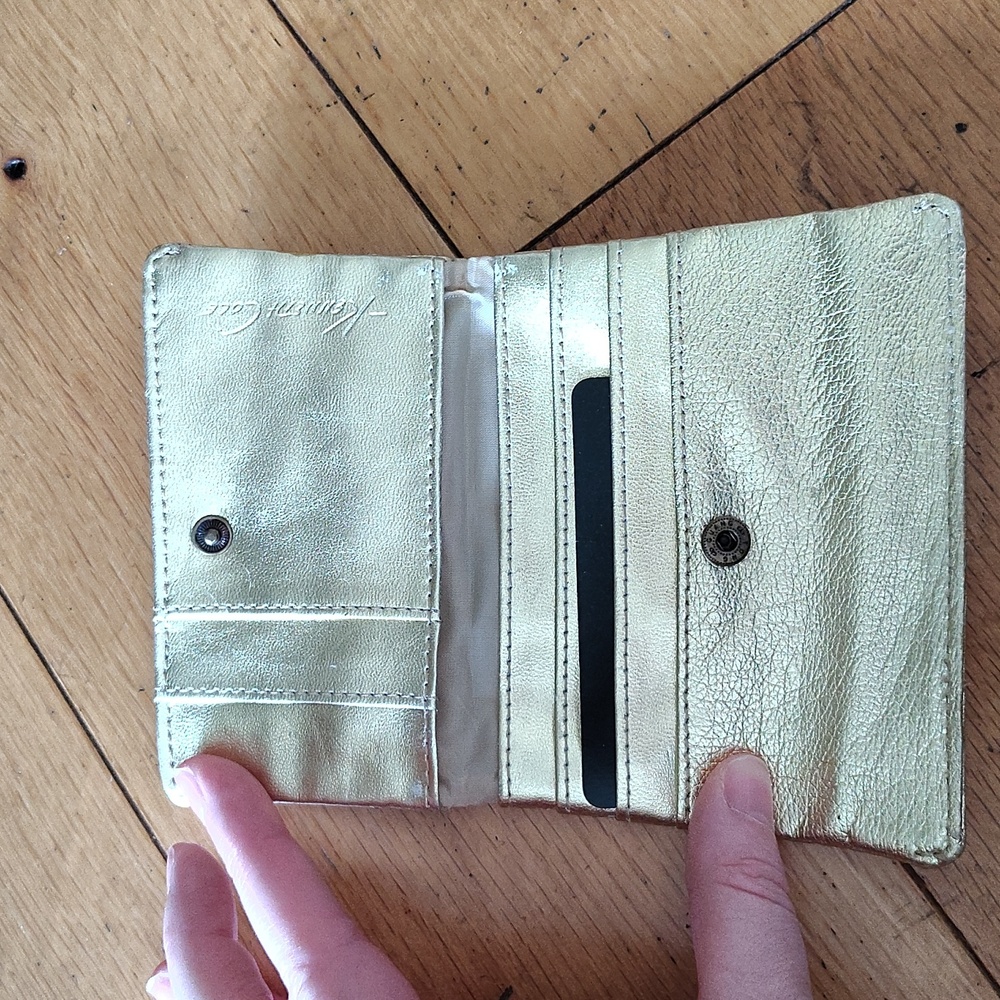 Kenneth Cole Gold Leather Zip Wallet - Picture 5 of 12